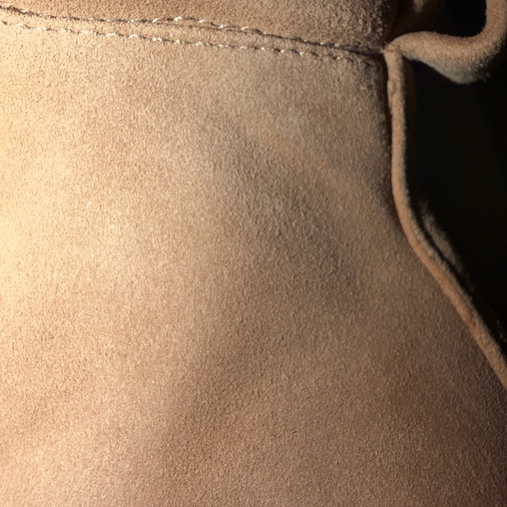 Good American Suede Lace-Up Stiletto Ankle Boots color Stone - Picture 14 of 16